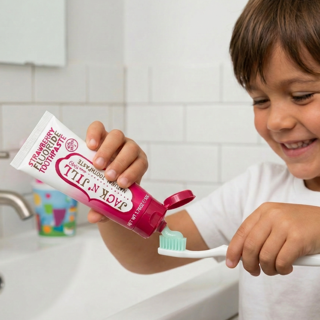 Toothpaste Australia Natural Strawberry Toothpaste with Fluoride 50g β Jack N' Jill Australia